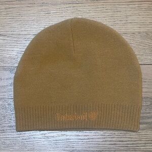 Timberland Tan / Mustard Unisex Embroidered Logo Knit Beanie Beret Hat